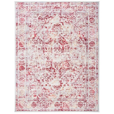 Safavieh 8 x 10 ft. Brentwood Power Loomed Rectangle Area Rug Ivory & Red BNT832C-8